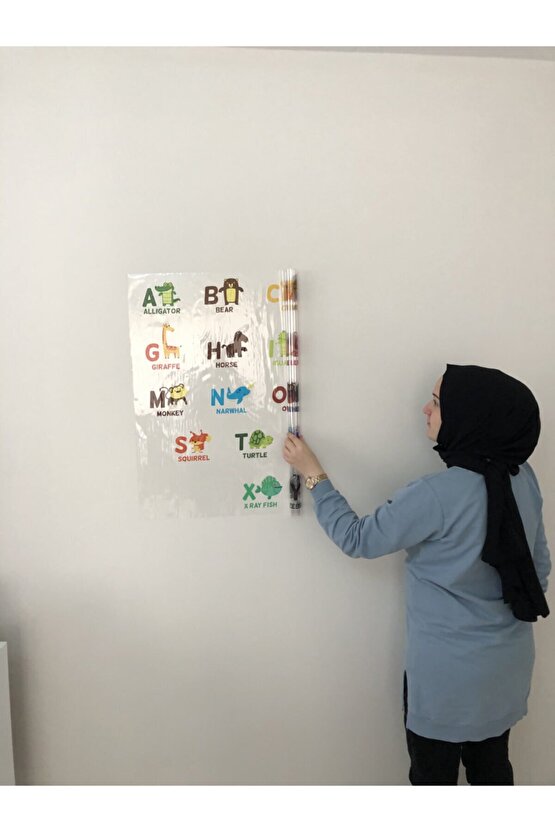 İngilizce Eğitici Harfler Çalışması Harf Öğrenme Ilkokul Öğrencisi Eğitim Yazı Tahtası 70x100 Cm