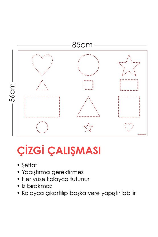 Çizgi Çalışması Yazı Tahtası Akıllı Kağıt Tahta Kalem Hediyeli 85x56 cm