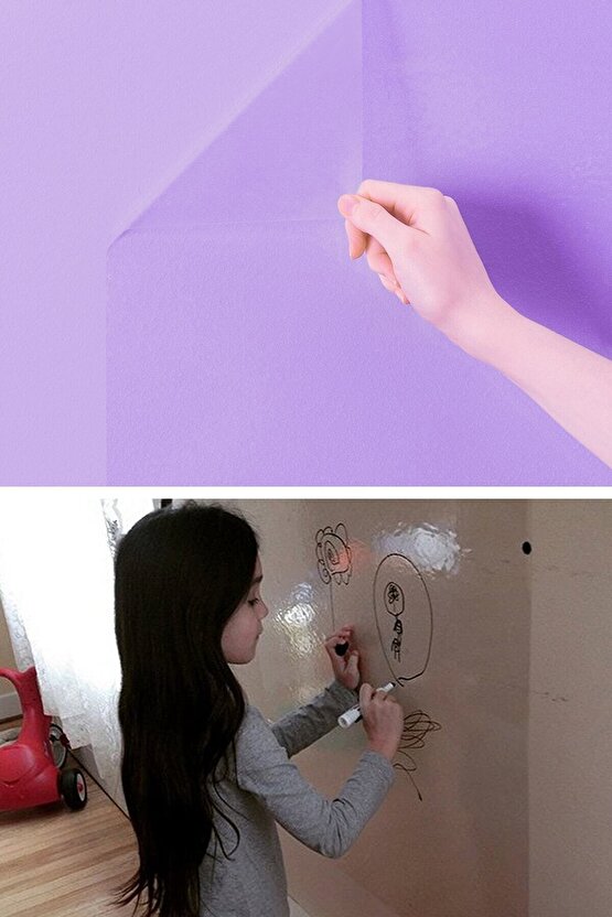 5 Adet Şeffaf Akıllı Kağıt Tahta 60x100 cm Şeffaf Yazı Tahtası Kalem Hediye