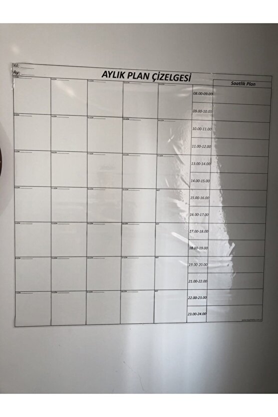 Aylık Planlayıcı Statik Akıllı Kağıt Takvim Yazı Tahtası Kalem 100x100 Cm