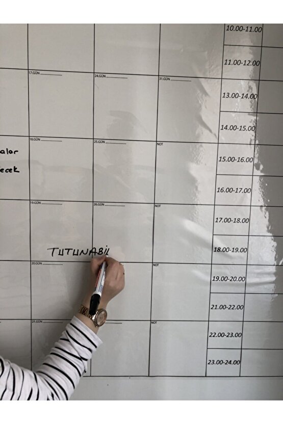 Aylık Planlayıcı Statik Akıllı Kağıt Takvim Yazı Tahtası Kalem 100x100 Cm