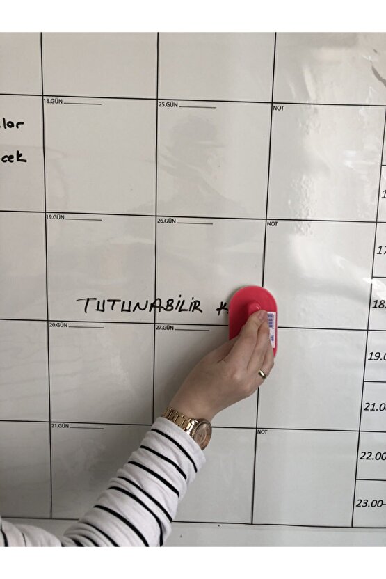 Aylık Planlayıcı Statik Akıllı Kağıt Takvim Yazı Tahtası Kalem 100x100 Cm