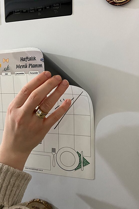 Haftalık Menü Planlayıcı Magnet Mıknatıslı Yazı Tahtası Buzdolabı Magneti Pano 30x30 Cm Kalem