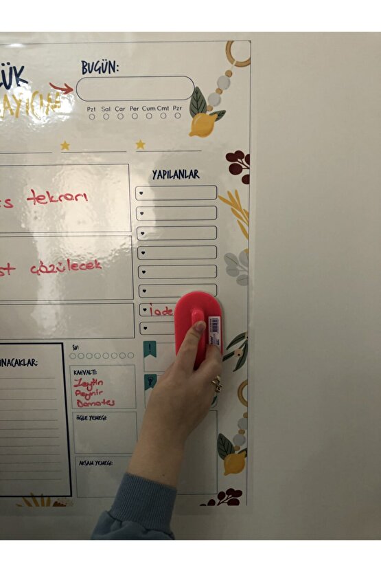Günlük Planlayıcı Yazı Tahtası Akıllı Kağıt Tahta Planner + Kalem 47x70 Cm