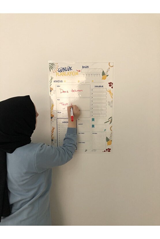 Günlük Planlayıcı Yazı Tahtası Akıllı Kağıt Tahta Planner + Kalem 47x70 Cm