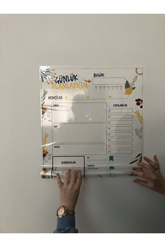 Günlük Planlayıcı Yazı Tahtası Akıllı Kağıt Tahta Planner + Kalem 47x70 Cm