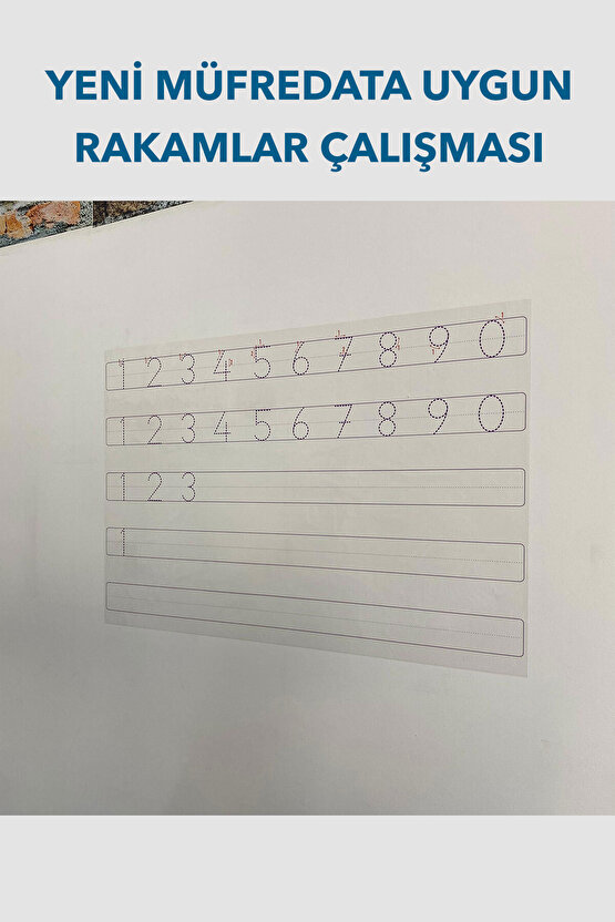 Rakam Çalışması Akıllı Kağıt Tahta Yazı Tahtası 85x56 cm + Kalem Yeni Müfredata Uygun