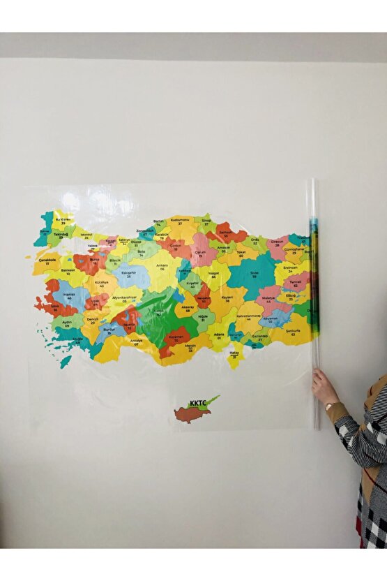 Türkiye Haritası Statik Akıllı Kağıt Tahta Yazı Tahtası Özel Baskı Renkli Ve Yazı Tahtası Kalemi