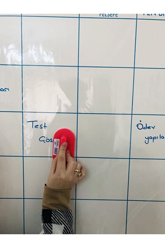 Haftalık Ders Çalışma Programı 5-6-7-8. Sınıf Statik Akıllı Kağıt Yazı Tahtası 120x100 Cm Kalem