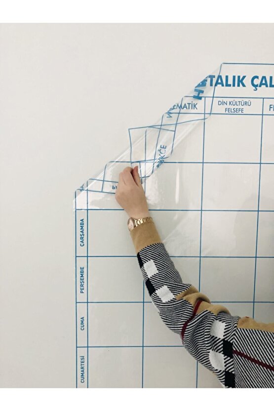 Haftalık Ders Çalışma Programı 5-6-7-8. Sınıf Statik Akıllı Kağıt Yazı Tahtası 120x100 Cm Kalem