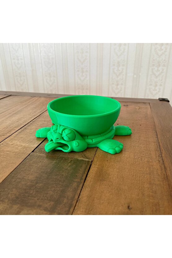 3D Baskı Kaplumbağa Tasarımlı Kase Dekoratif Çerezlik Şekerlik Organizer