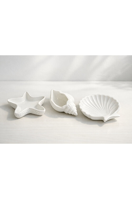 3lü Deniz Kabuğu, Denizyıldızı, İstiridye Biblo Set