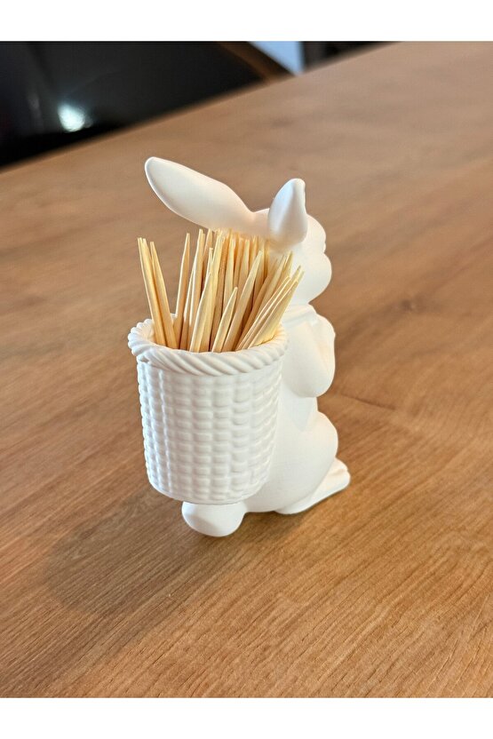 Dekoratif Tavşan Kürdanlık – Tavşan Biblo Organizer – 3D Baskı Ev Dekoru