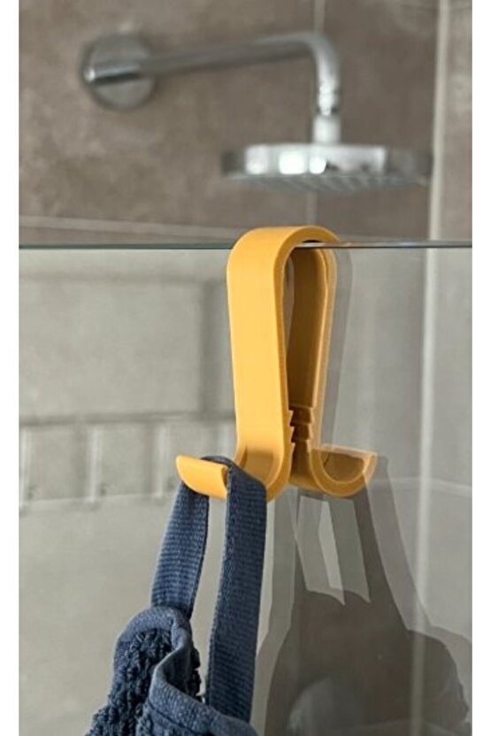 Duş Camı Havlu Askısı - Delme Gerektirmeyen Banyo Aparatı - 3D Yazıcı Bornoz Tutucu