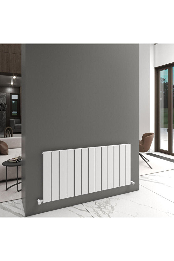 Angers Yatay Alüminyum Radyatör Modern Tasarım Beyaz 60 x 129,5 cm