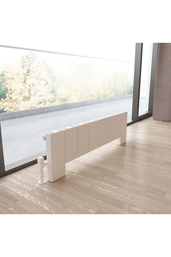 Elvino Floor Yatay Alüminyum Radyatör Modern Tasarım Beyaz 30 x 99,5 cm