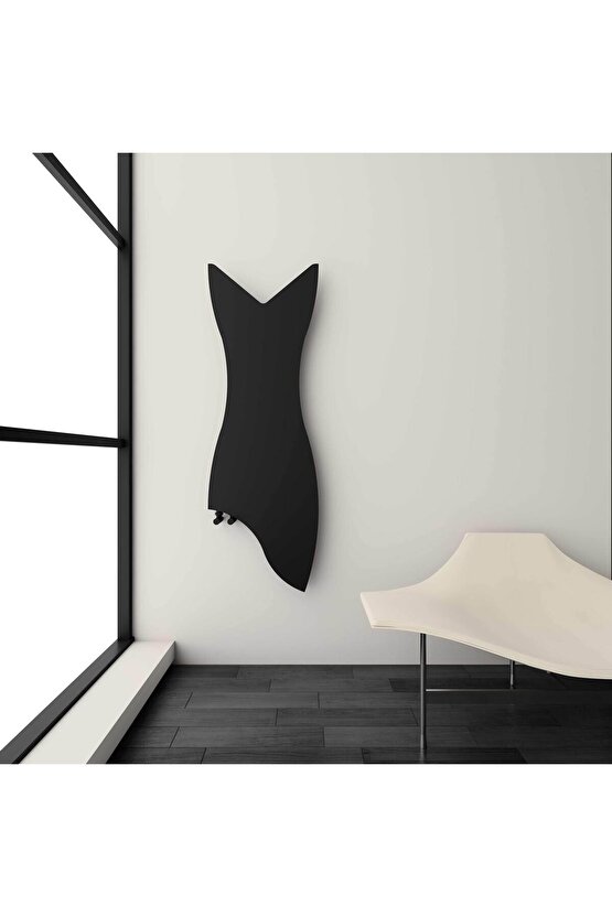 Glasgow Dikey İnce Tasarım Çelik Radyatör Modern Tasarım Siyah 119 x 40 cm