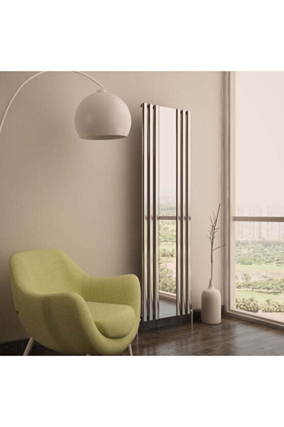 Tallis Mirror Dikey Alüminyum Radyatör Modern Tasarım Parlak Eloksal 180 x 55 cm