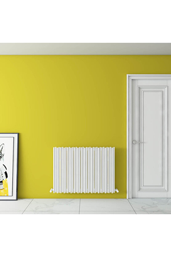 Pipette Yatay Alüminyum Radyatör Modern Tasarım Beyaz 60 x 85 cm