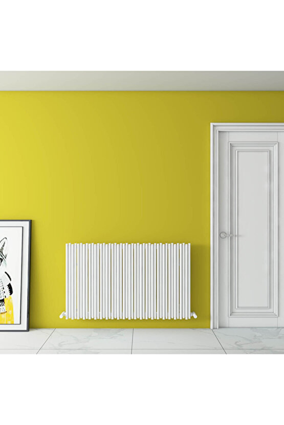 Pipette Yatay Alüminyum Radyatör Modern Tasarım Beyaz 60 x 104 cm