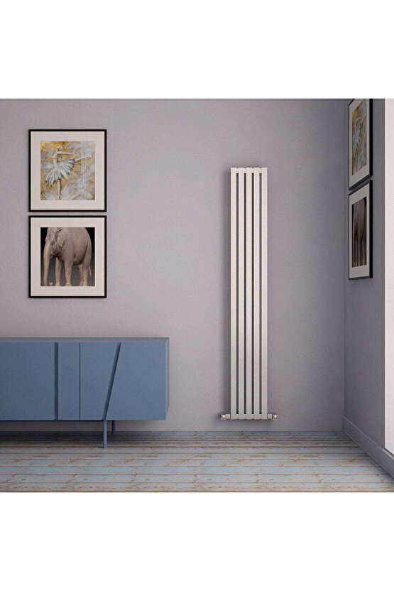 Sarp Dikey Paslanmaz Çelik Radyatör Modern Tasarım Satine 180 x 26 cm