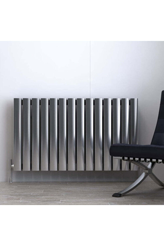 Plata Double Dikey Alüminyum Radyatör Modern Tasarım Antrasit 180 x 56 cm