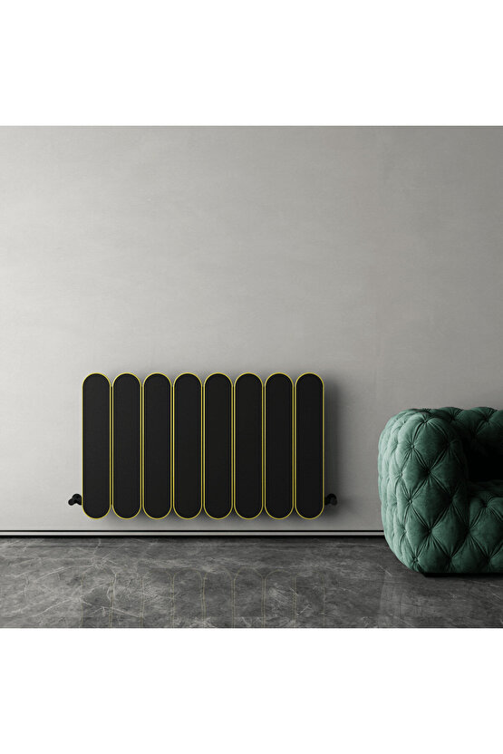 Magico Double Yatay Alüminyum Radyatör Modern Tasarım Siyah 60 x 99,5 cm