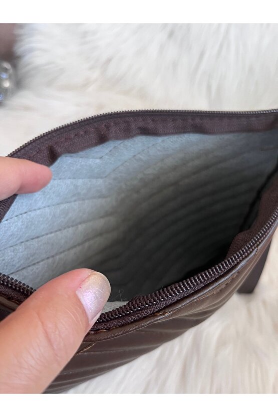 Kahverengi Clutch el çantası
