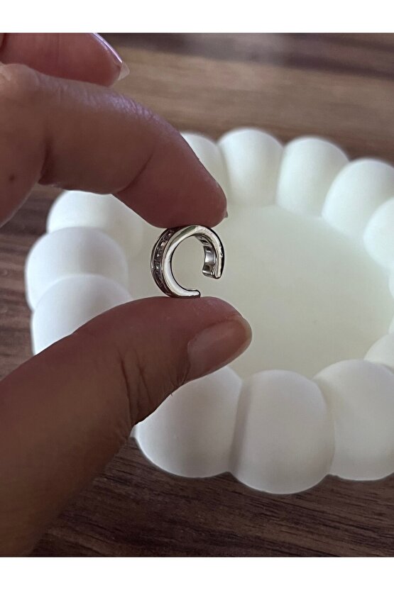 Gümüş renk Ear cuff