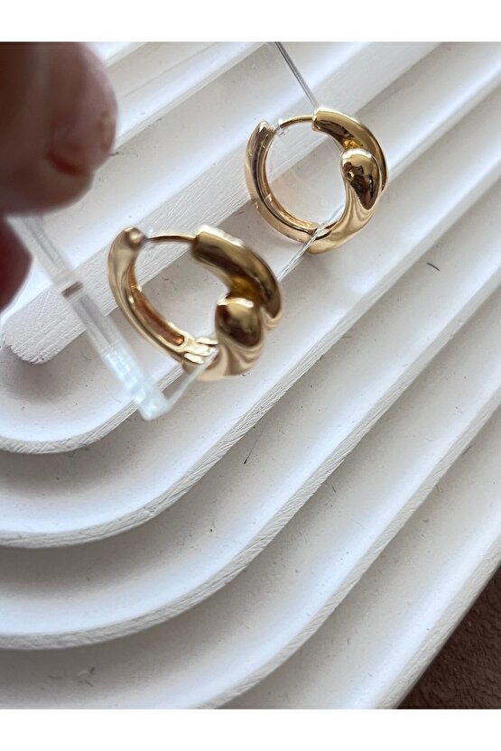 Gold renk Çelik halka küpe