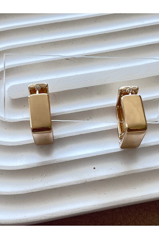 Gold renk Çelik kare halka küpe