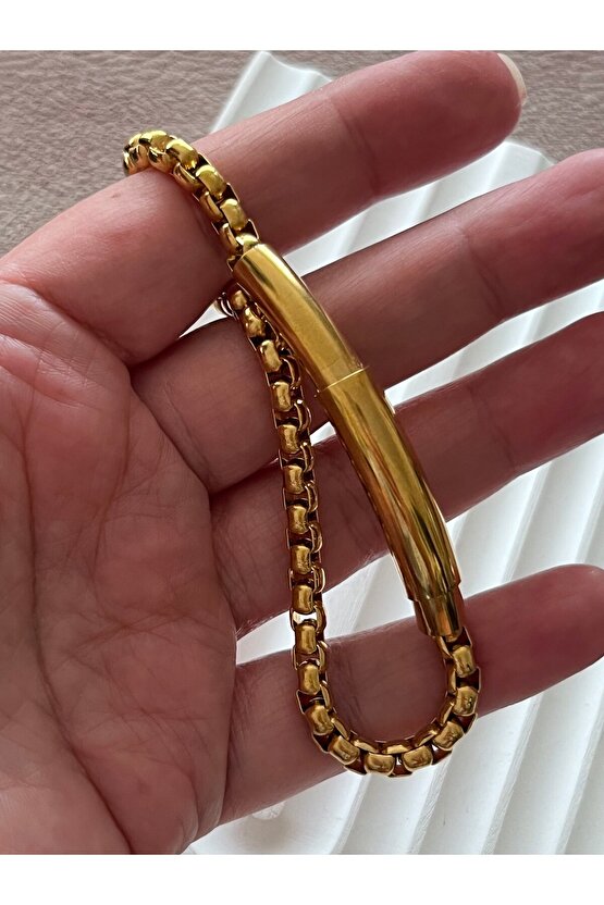 Gold erkek çelik bileklik
