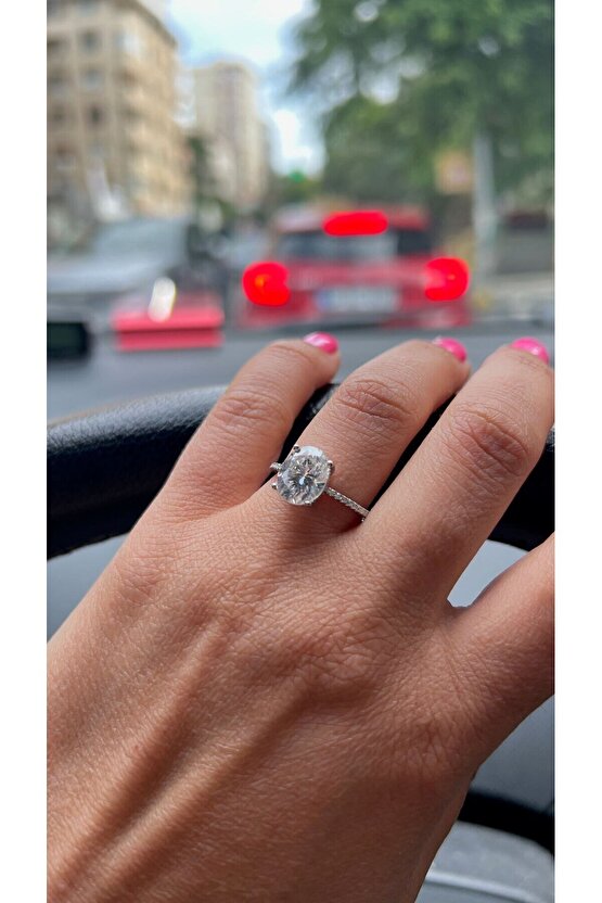 3,09 CT Mosanit Pırlanta Tektaş Yüzük