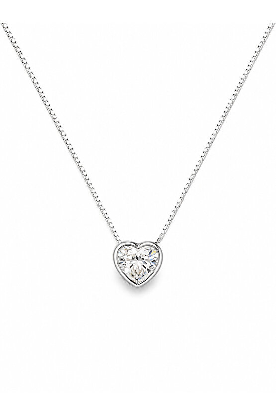 0,8 CT Mozanit Kalp Kolye
