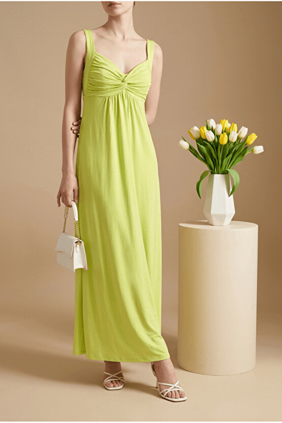Lime Twist Uzun Yazlık Elbise