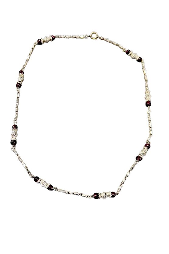 Vintage Garnet Taşlı Kolye
