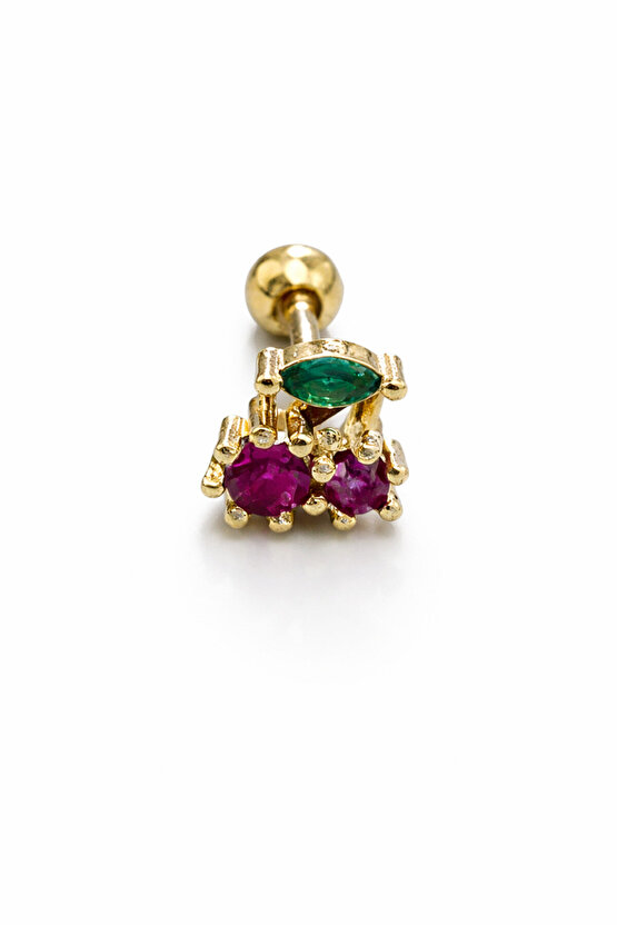 Gümüş Renkli Taşlı Piercing