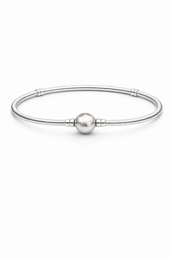 Taşsız Yuvarlak Kilitli Charm Takılan Bileklik