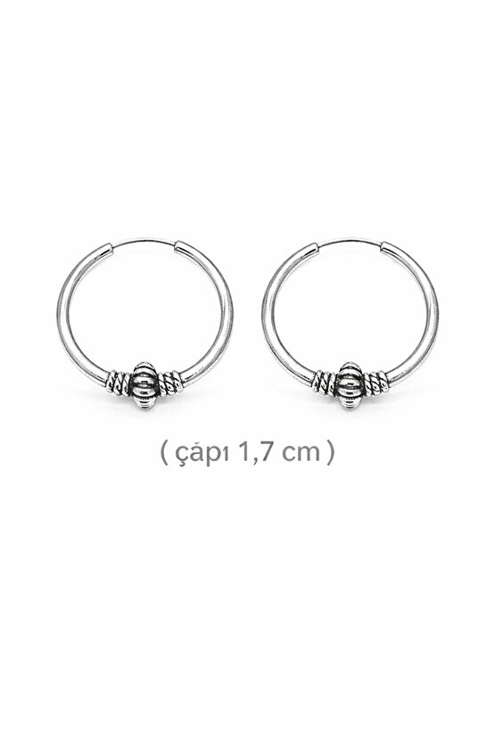 Gümüş Düğümlü 1,7 cm Halka Küpe