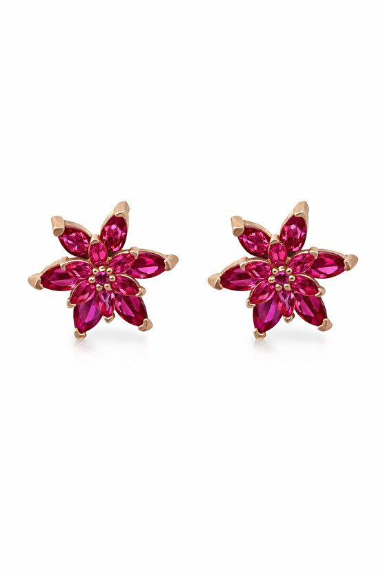 Pembe Lotus Küpe