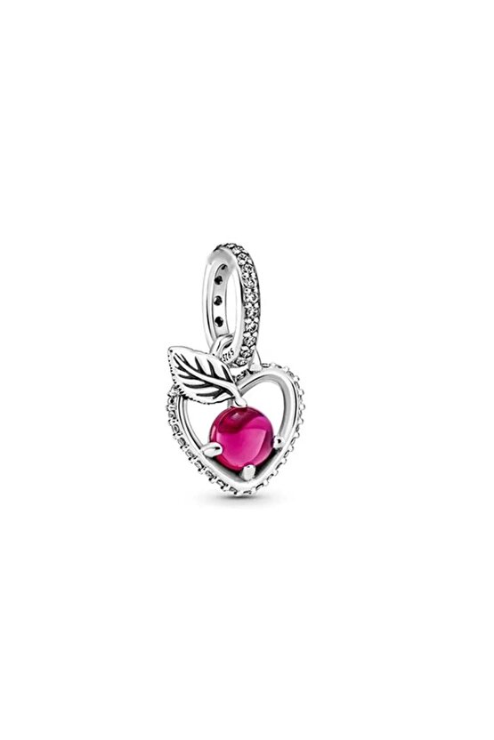 Sallantılı Pembe Taşlı Kalp Charm