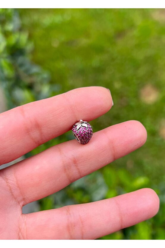 Pembe Taşlı Çilek Charm