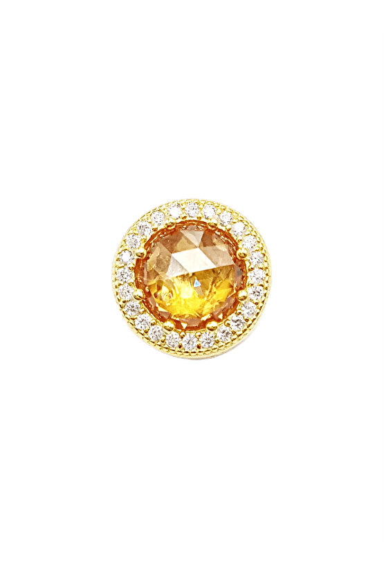 Sarı Büyük Taşlı Charm