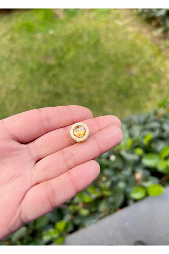 Sarı Büyük Taşlı Charm