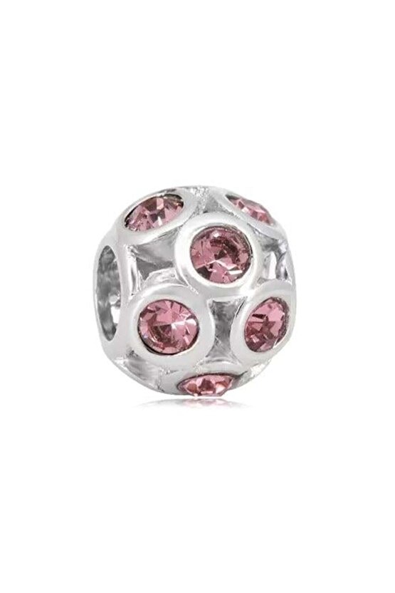 Mini Pembe Taşlı Küre Charm