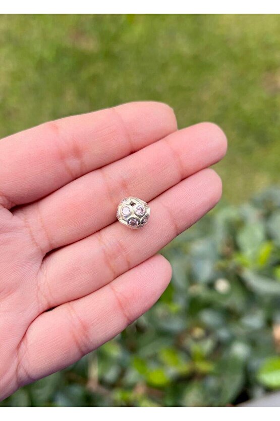 Mini Pembe Taşlı Küre Charm