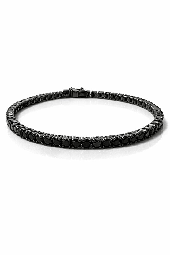 Siyah Suyolu Bileklik 3 mm 21 cm