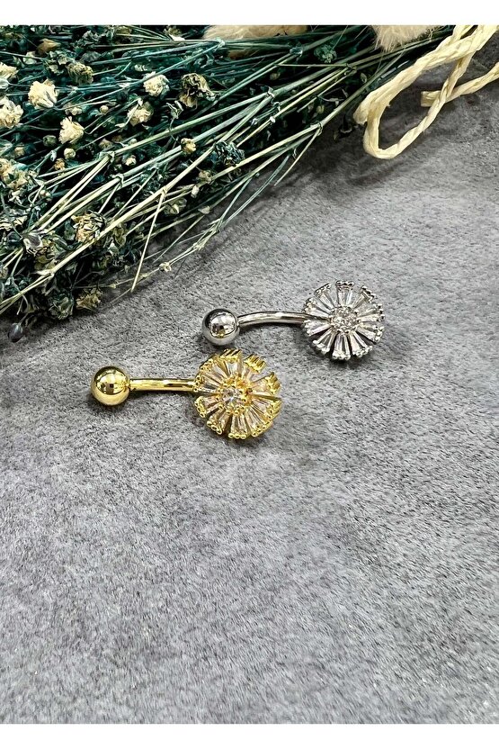 Cerrahi Çelik Çiçek Göbek Piercing