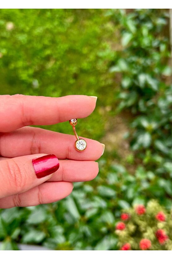 Cerrahi Çelik Tektaş Göbek Piercing