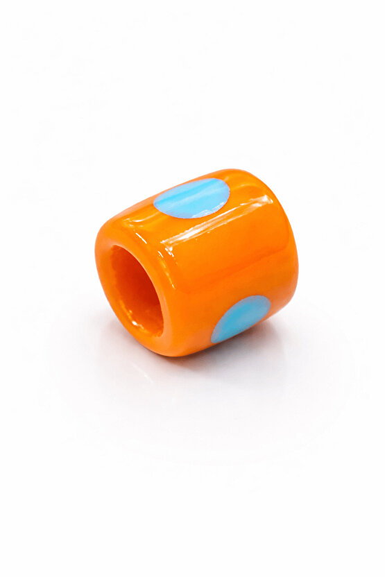 Turuncu Silindir Murano Cam Charm